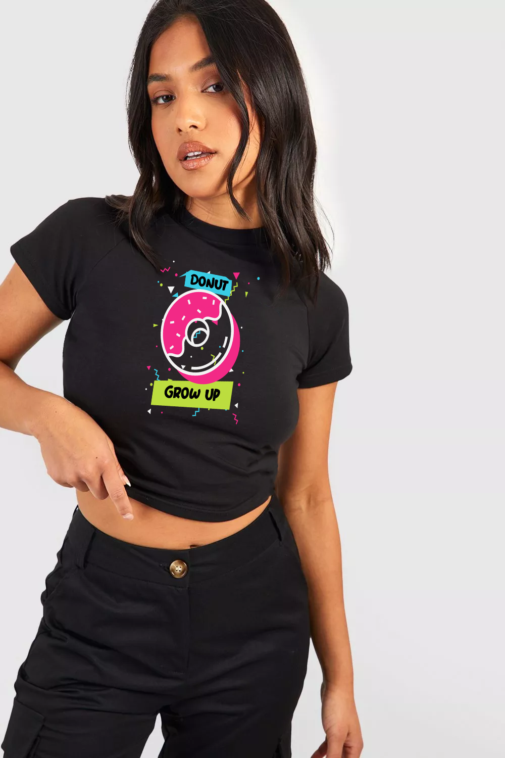 DO NUT GROW UP CROP TEE