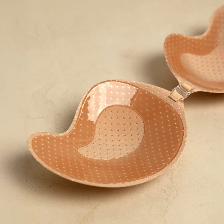 Mango Shaped  Backless and Strapless Stick on bra With Easy Front Closure  PACK OF 2