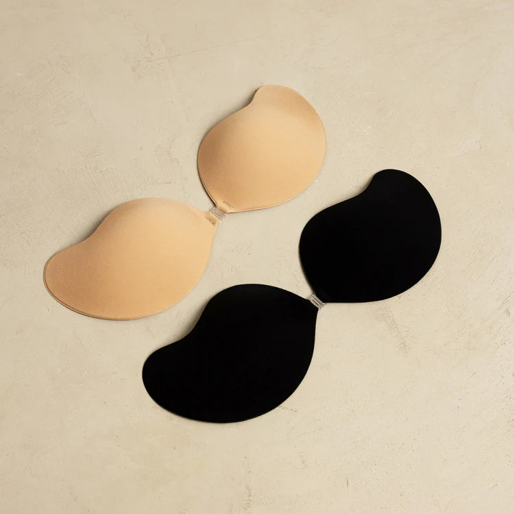 Mango Shaped  Backless and Strapless Stick on bra With Easy Front Closure  PACK OF 2