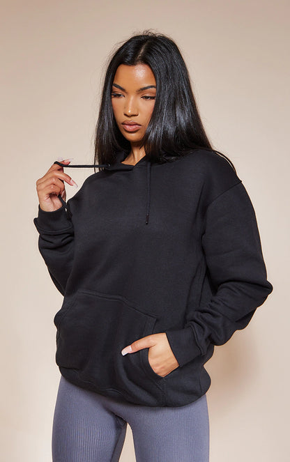 BASIC BLACK OVERSIZED HOODIE