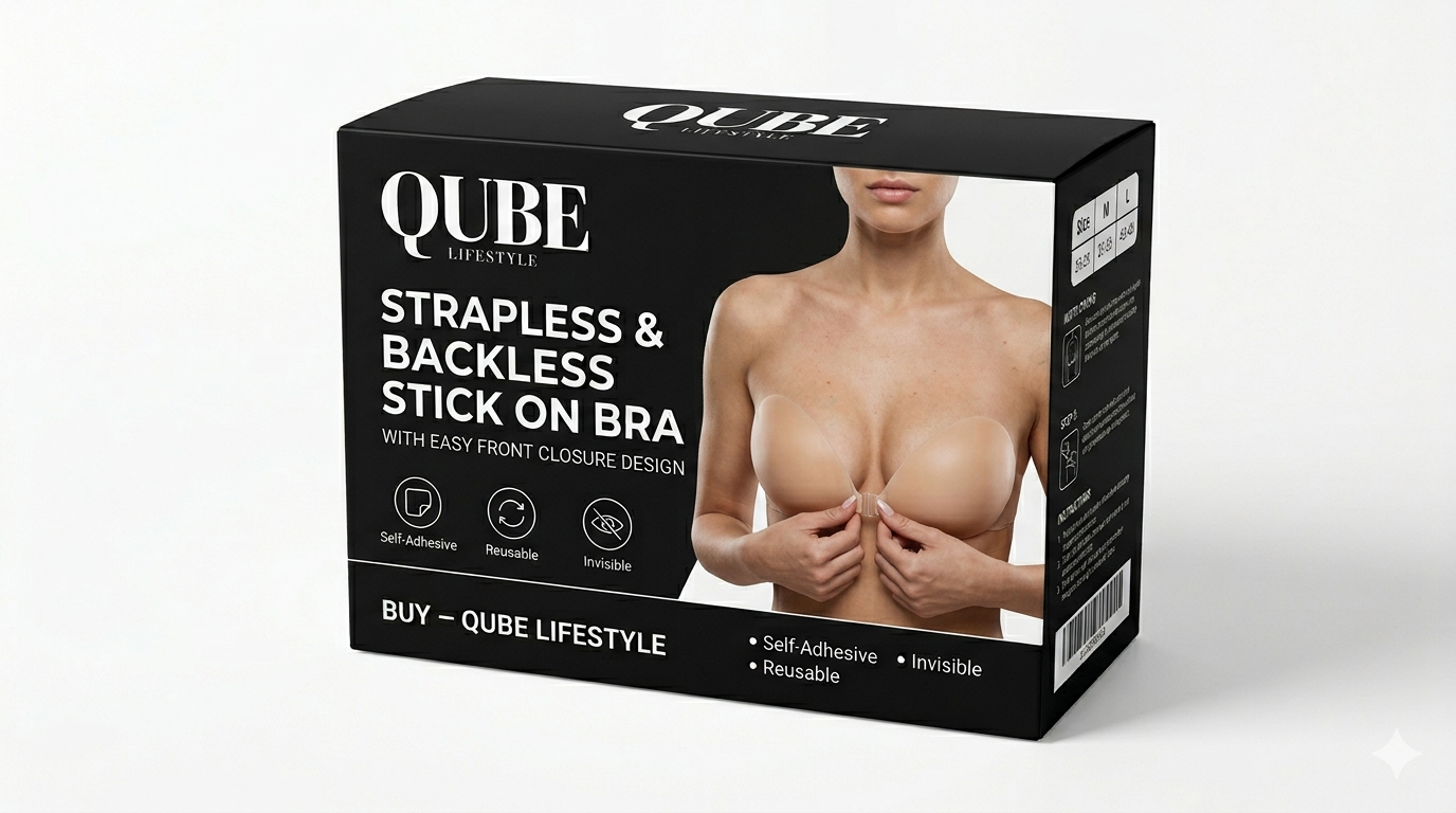 STRAPLESS & BACKLESS STICK ON  BRA        WITH EASY FRONT CLOSURE DESIGN ( BUY 1 GET 2 FREE OFFER )               PACK OF 3 BRAS FOR 999