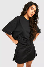 BLACK SOLIDS OVERSIZED TEE FOR WOMEN