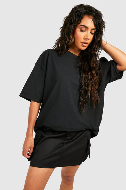 BLACK SOLIDS OVERSIZED TEE FOR WOMEN