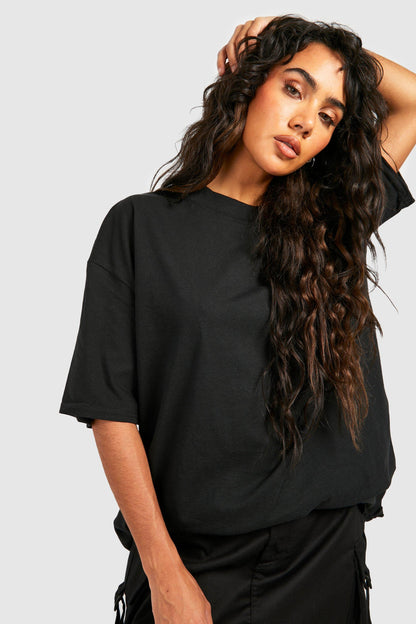 BLACK SOLIDS OVERSIZED TEE FOR WOMEN