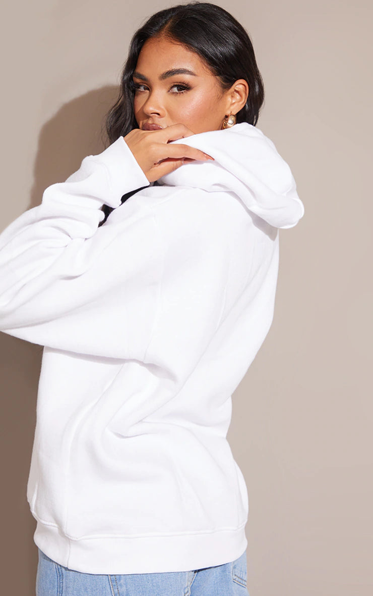 BASIC WHITE OVERSIZED HOODIE