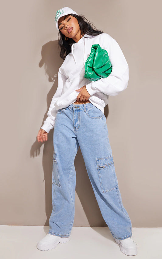 BASIC WHITE OVERSIZED HOODIE