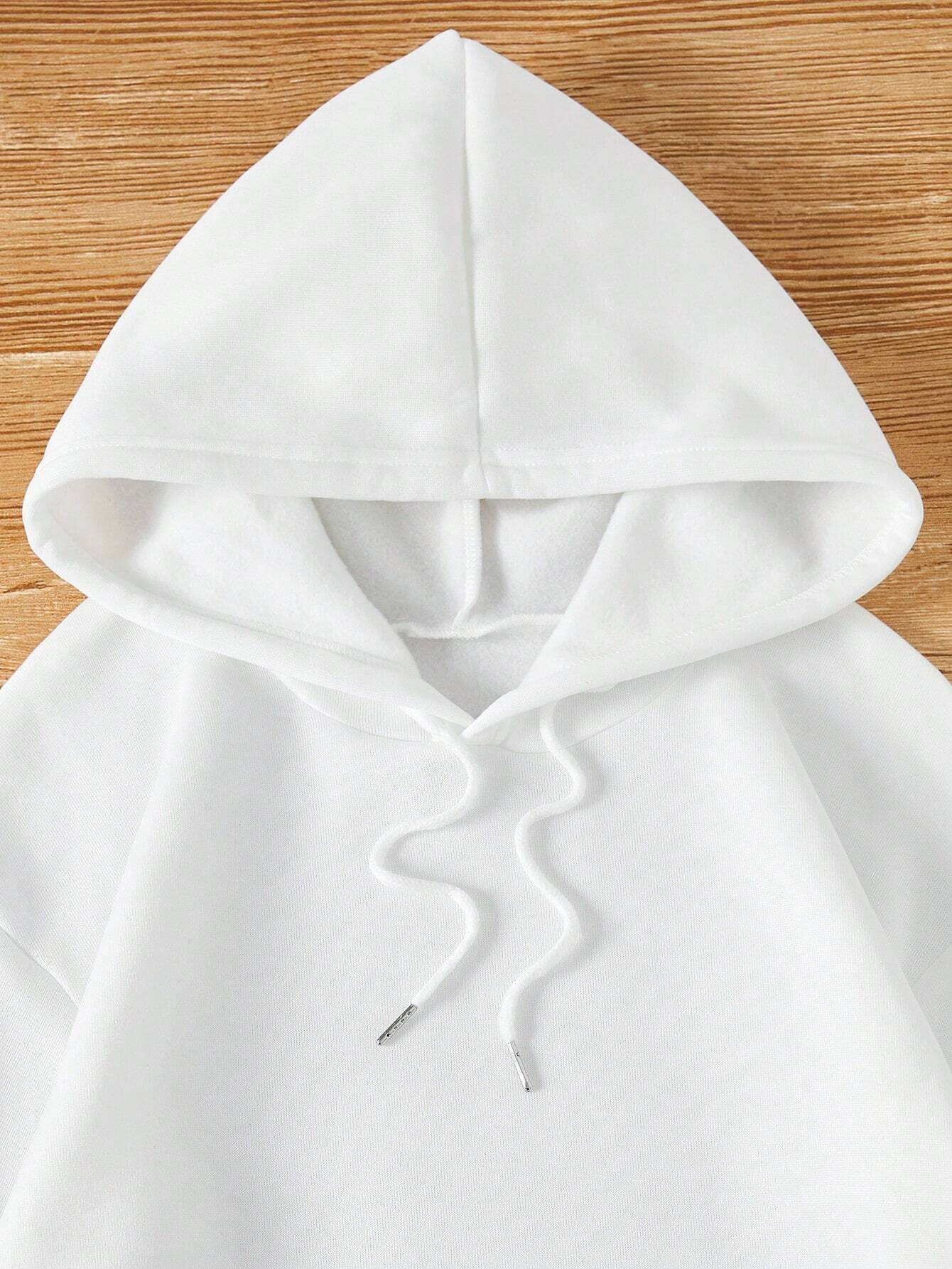 BASIC WHITE OVERSIZED HOODIE