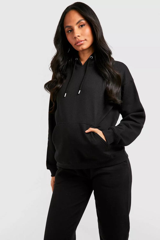 CLASSIC BLACK HOODIE FOR WOMEN (REGULAR FIT)