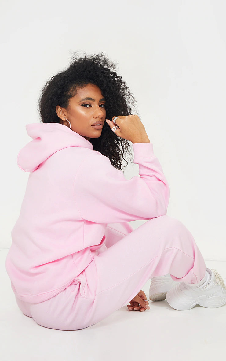 BASIC OVERSIZED LIGHT BABY PINK HOODIE