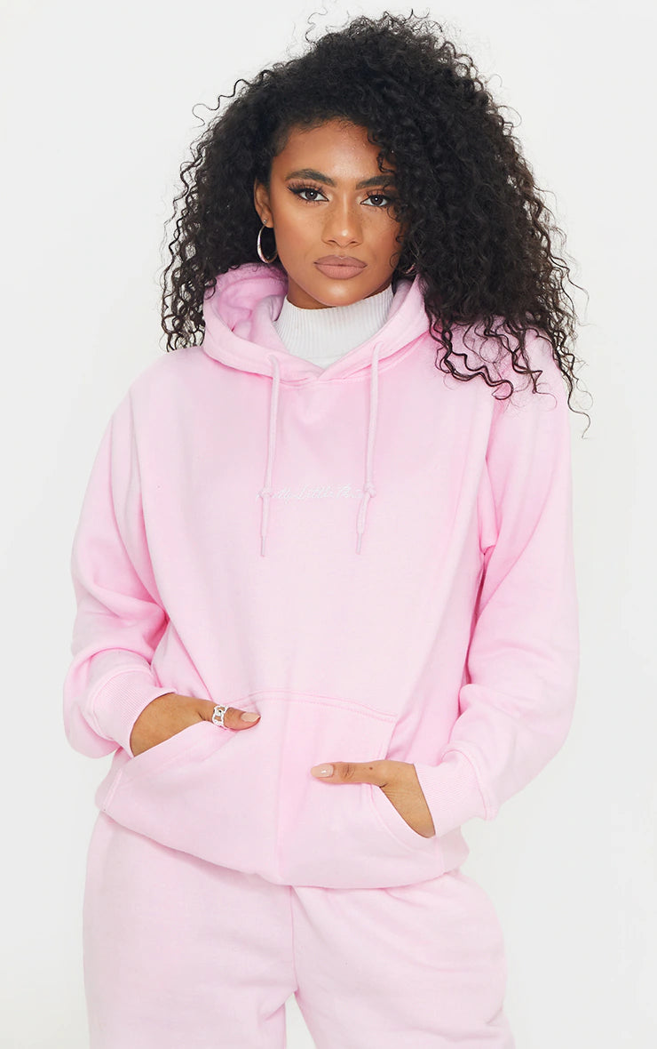 BASIC OVERSIZED LIGHT BABY PINK HOODIE