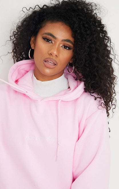 BASIC OVERSIZED LIGHT BABY PINK HOODIE