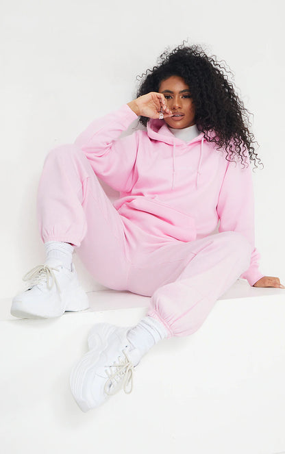 BASIC OVERSIZED LIGHT BABY PINK HOODIE