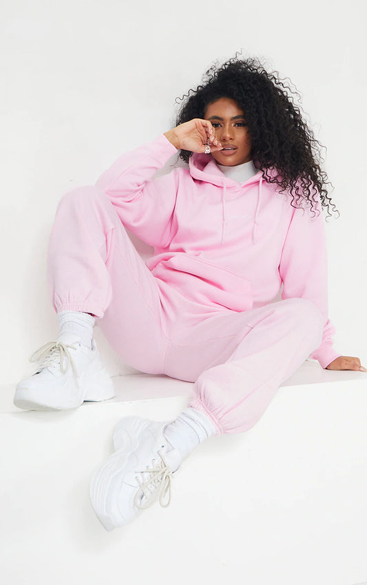 BASIC OVERSIZED LIGHT BABY PINK HOODIE