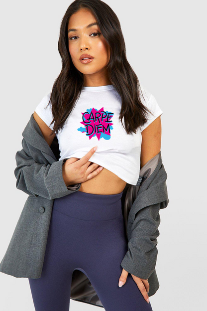 CARPE DIEM CROP TOP BLACK