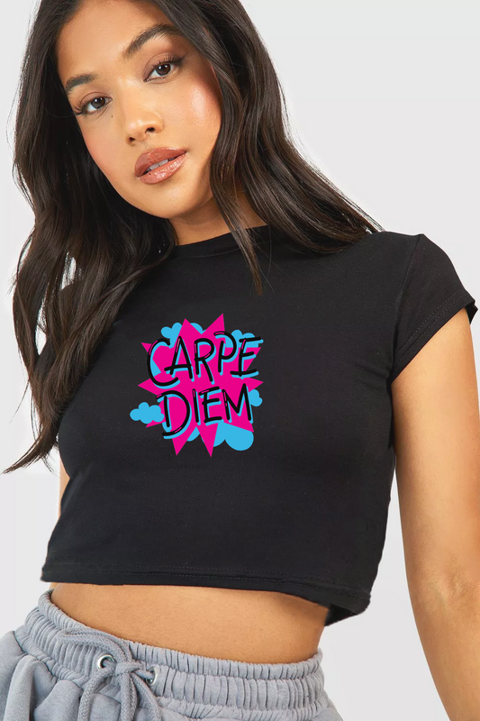 CARPE DIEM CROP TOP BLACK